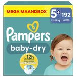 Baby Dry - Maat 5+ - Mega Maandbox - 192 stuks - 12/17 KG