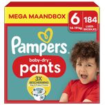 Baby Dry Pants - Maat 6 - Mega Maandbox - 184 stuks - 14/19 KG