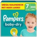 Baby Dry - Maat 7 - Mega Maandbox - 200 stuks - 15+ KG