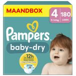 Baby Dry - Maat 4 - Maandbox - 180 stuks - 9/14 KG
