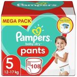 Baby Dry Pants - Maat 5 - Megapack - 108 stuks - 12/17KG