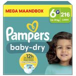 Baby Dry - Maat 6+ - Mega Maandbox - 216 luiers