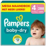 Baby Dry - Maat 4 - Mega Maandbox - 288 stuks - 9/14 KG