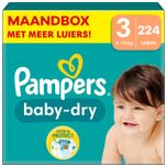 Baby Dry - Maat 3 - Maandbox - 224 stuks - 6/10 KG