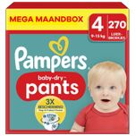Baby Dry Pants - Maat 4 - Mega Maandbox - 270 stuks - 9/15 KG