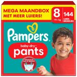 Baby Dry Pants - Maat 8 - Mega Maandbox - 144 stuks - 19+ KG