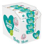 Billendoekjes Babydoekjes Sensitive Voordeelverpakking - 1200 Stuks 1 Gratis Verpakking