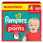 Baby-Dry Pants, maat 4 Maxi, 9-15kg, maandelijkse doos (1 x 180 luiers)