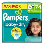 Baby-Dry luiers, maat 6+, 14-19 kg, maxiverpakking (1 x 74 luiers)