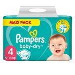 Baby Dry, Gr.4 Maxi, 9-14kg, Maxi Pack (1x 106 luiers)