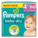 Baby-Dry luiers, maat 4+, 10-15kg, Maxi Pack (1 x 94 luiers)