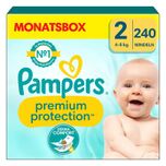 Premium Protection , New Baby maat 2 Mini, 4-8kg, maandelijkse doos (1x 240 luiers)