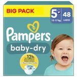 Baby Dry - Maat 5+ - Big Pack - 48 stuks - 12/17 KG