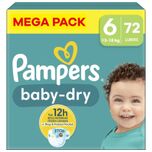 Baby Dry - Maat 6 - Mega Pack - 72 luiers - 13/18 KG