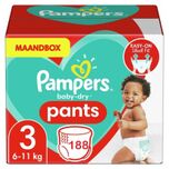 Baby Dry Pants - Maat 3 - Maandbox - 188 stuks - 6/11KG