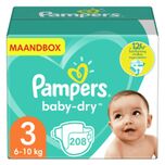 Baby Dry - Maat 3 - Maandbox - 208 Luiers - Voordeel