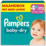 Baby Dry - Maat 4+ - Maandbox - 172 stuks - 10/15 KG