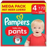 Baby Dry Pants - Maat 4 - Maandbox - 172 stuks - 9/15KG
