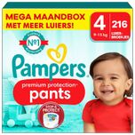 Premium Protection Pants - Maat 4 - Mega Maandbox - 216 stuks - 9/15 KG