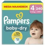 Baby Dry - Maat 4 - Mega Maandbox - 240 stuks - 9/14 KG