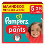 Baby Dry Pants - Maat 5 - Maandbox - 216 stuks - 12/17KG