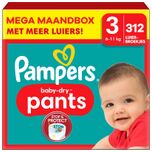 Baby Dry Pants - Maat 3 - Mega Maandbox - 312 stuks - 6/11 KG