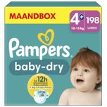 Baby-Dry - Maat 4+ (10kg-15kg) - 198 Luiers - Maandbox