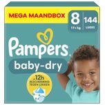Baby Dry - Maat 8 - Mega Maandbox - 144 luiers - 17+ KG