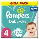 Baby-Dry - Maat 4 (9-14kg) - 124 Luiers - Giga Pack