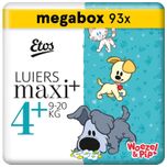 Woezel & Pip Luiers Maxi+ Maat 4+ - 9-20 kg - Megabox - 93 stuks