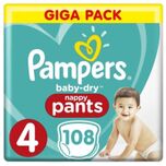 Baby Dry Nappy Pants - Maat 4 (9-15kg) - 108 stuks