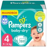 Baby Dry - Maat 4 - Maandbox - 188 luiers - 9/14 KG