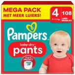 Baby Dry Nappy Pants - Maat 4 (9-15kg) - 108 Luierbroekjes
