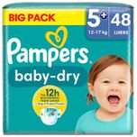 Baby Dry - Maat 5+ - Big Pack - 48 stuks - 12/17 KG