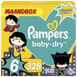 Baby Dry Maat 6 SuperHero Edition - 328 Luiers Mega Maandbox