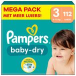 Baby Dry - Maat 3 - Mega Pack - 112 stuks - 6/10 KG