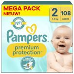 Premium Protection - Maat 2 - Mega Pack - 108 stuks - 4/8 KG