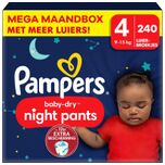 Baby Dry Night Pants - Maat 4 - Mega Maandbox - 240 stuks - 9/15 KG