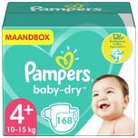 Baby Dry - Maat 4+ - Maandbox - 168 luiers - Voordeel