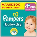 Baby Dry - Maat 4+ - Mega Maandbox - 288 stuks - 10/15KG