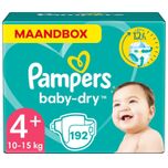 Baby Dry - Maat 4+ - Maandbox - 192 stuks - 10/15KG
