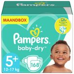 Baby Dry - Maat 5+ - Maandbox- 168 luiers