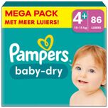 Baby Dry - Maat 4+ - Mega Pack - 86 stuks - 10/15 KG