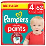 Baby Pants Baby Dry Maat 4 Maxi (9-15 kg), Big Pack, 62 luierbroekjes