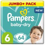 Baby-Dry - Maat 6 (13-18kg) - 64 Luiers – Jumbo+ Pack