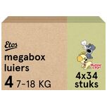 Luiers - Woezel & Pip - Maat 4 - 7 tot 18kg - Megabox - 136 stuks