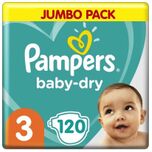 Baby Dry - Maat 3 -Jumbo Pack - 120 luiers