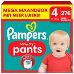 Baby Dry Pants - Maat 4 - Mega Maandbox - 276 stuks - 9/15 KG