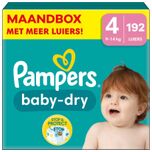Baby Dry - Maat 4 - Maandbox - 192 stuks - 9/14 KG
