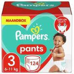 Baby Dry Pants Maat 3 -124 stuks (2 x 62 ) Luierbroekjes + inbegrepen 1 x doekje fresh clean 52 wipes